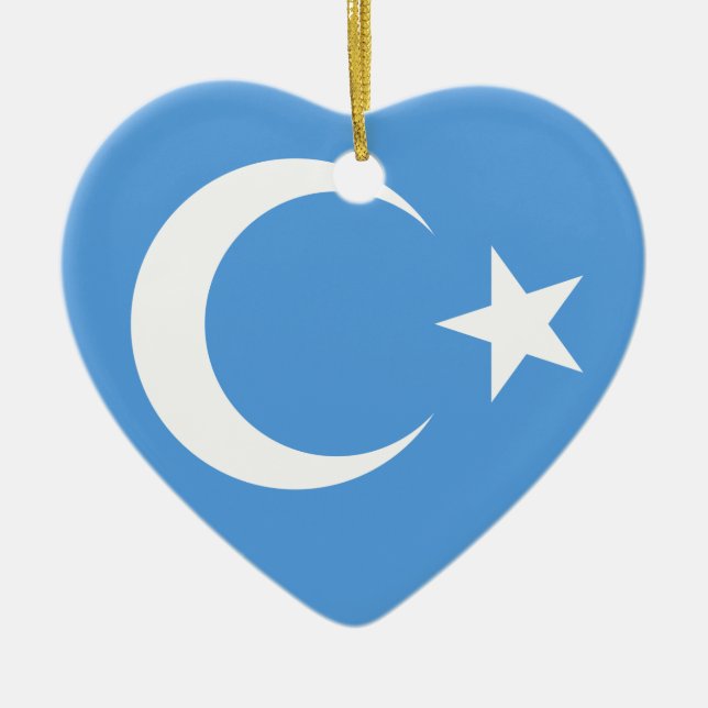 Östlig Turkestan Uyghur flagga Julgransprydnad Keramik (Framsidan)