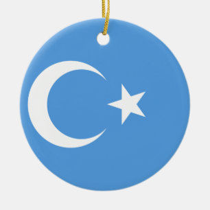 Östlig Turkestan Uyghur flagga Julgransprydnad Keramik