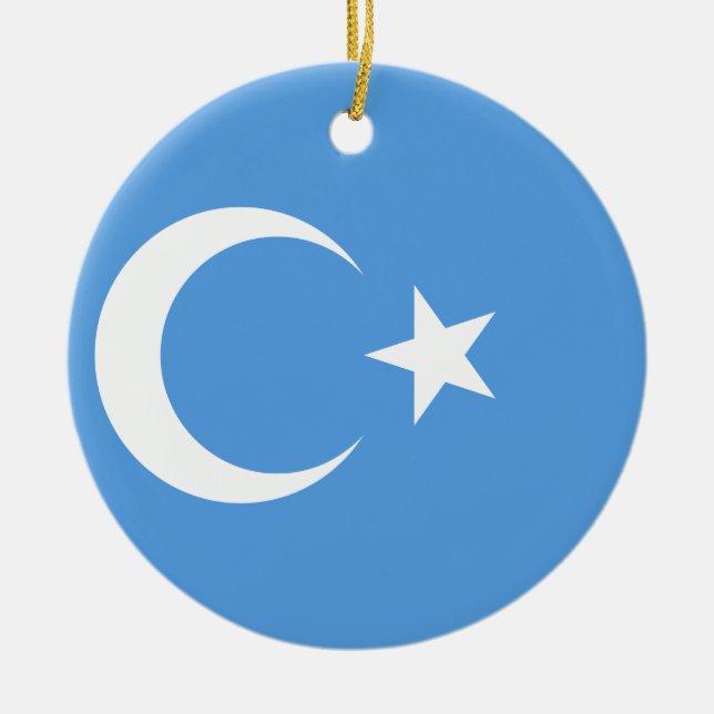 Östlig Turkestan Uyghur flagga Julgransprydnad Keramik (Framsidan)
