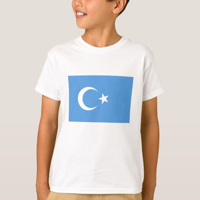 Östlig Turkestan Uyghur flagga T Shirt (Framsida)