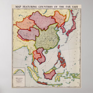 Östliga AsiaPanoramic MapEast Asien Poster