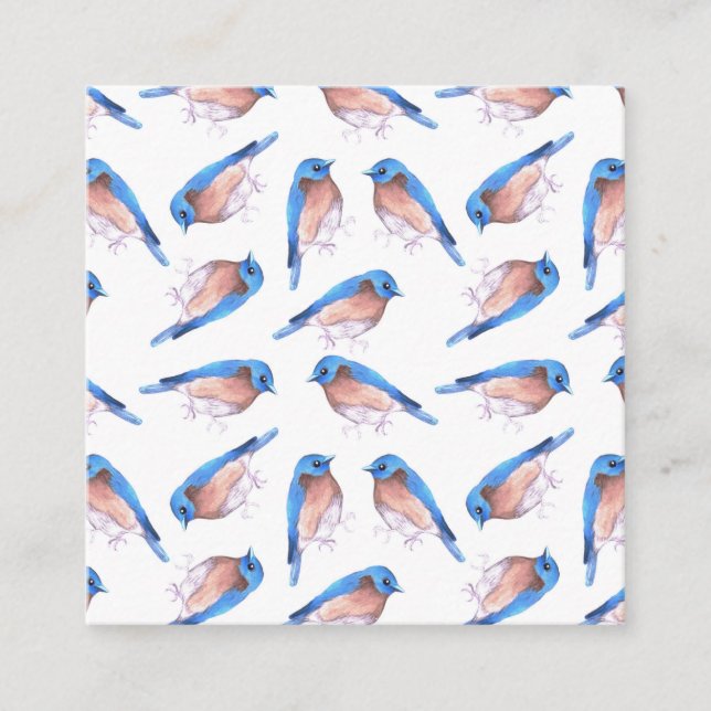 Östliga blåfåglar akvarell söta fåglar tilläggskort (Framsida)