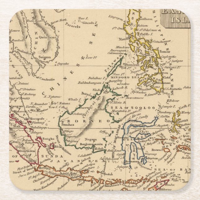 Östliga Indien öar Underlägg Papper Kvadrat (Framsidan)