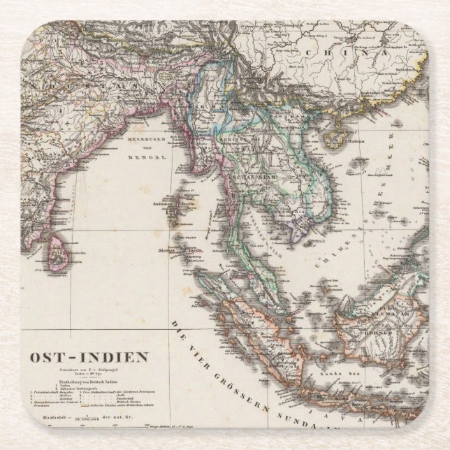 Östliga Indien Underlägg Papper Kvadrat (Framsidan)