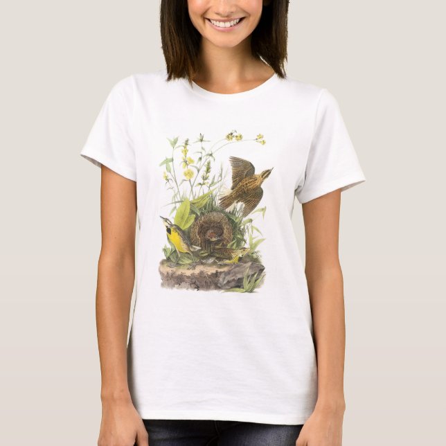 Östliga Meadowlark vid Audubon Tee Shirt (Framsida)
