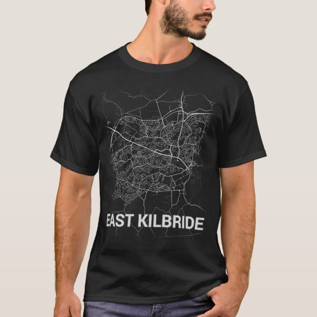 Östligt - kilbridestadskarta (det STORA TRYCKET) T Shirt (Framsida)