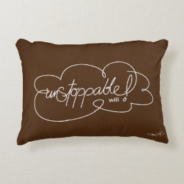 OSTOPPABLE kommer - Bold Cloud S - Vitt skript Prydnadskudde