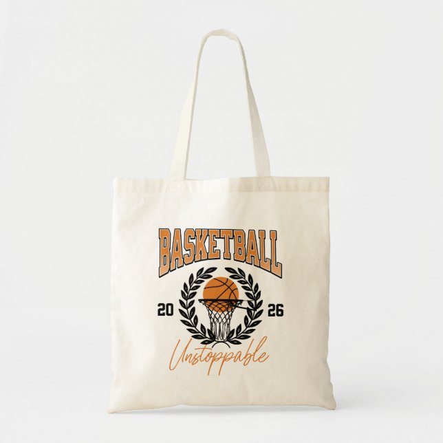 Ostoppbar Basketmotiv Tygkasse (Framsidan)