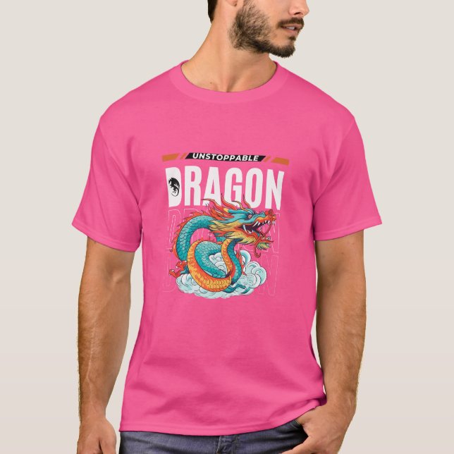 Ostoppbar Drak-T-Shirt T Shirt (Framsida)