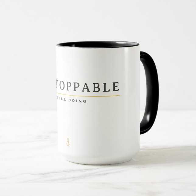 OSTOPPBAR Minimalistisk Motivationscitat T-Shirt Mugg (Framsida höger)