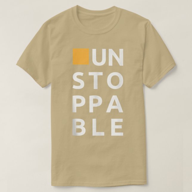 Ostoppbar, Motiv och problemfri novelty med SA T Shirt (Design framsida)
