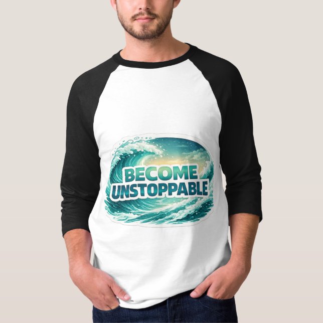 Ostoppbar Oceanvåg Typografi T Shirt (Framsida)