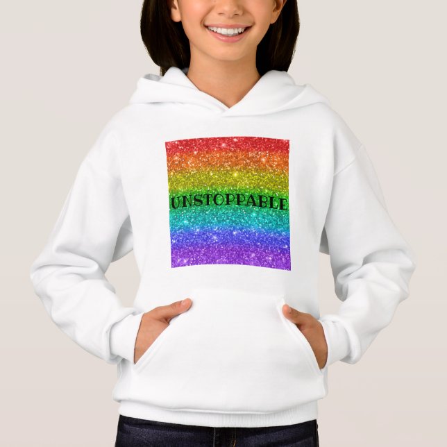 Ostoppbar unik regnbåge för Glitter T Shirt (Framsida)