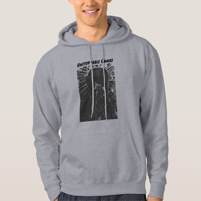 Ostoppbara Chaos - Grunge Abstrakt Streetwear Hoodie (Framsida)