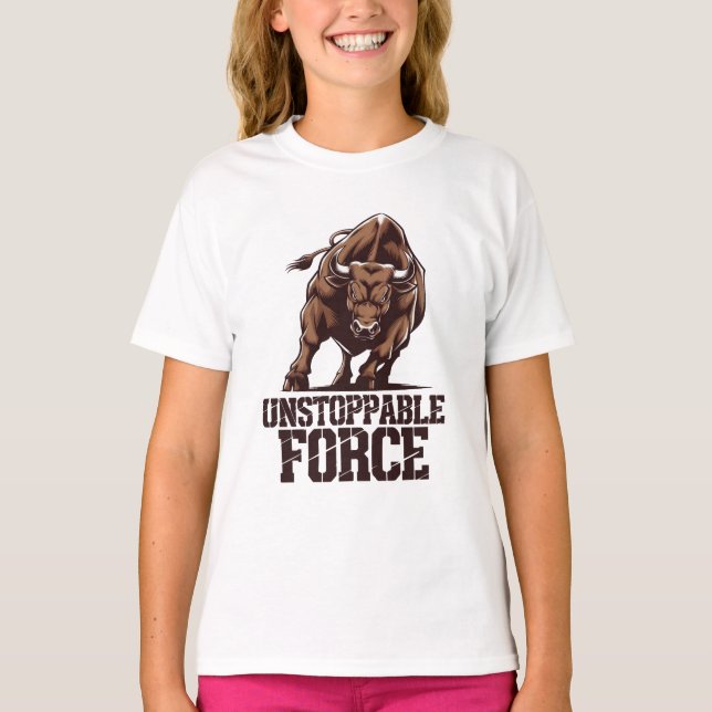 Ostoppbart Bull: Råeffekt i Rörelse T Shirt (Framsida)