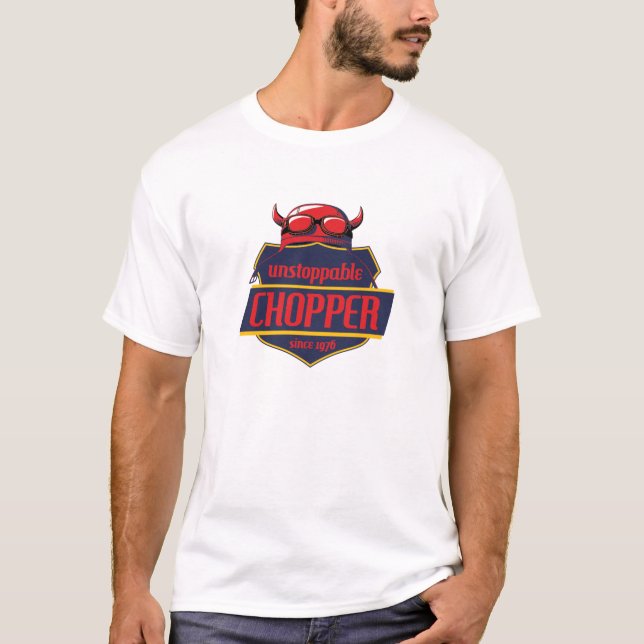 Ostoppbart Red Djävulen Chopper Badge Tee (Framsida)