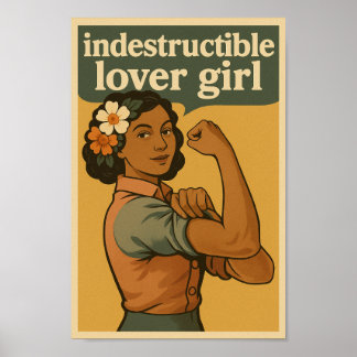 Ostörbar Lovergirl Vintage Stil Poster