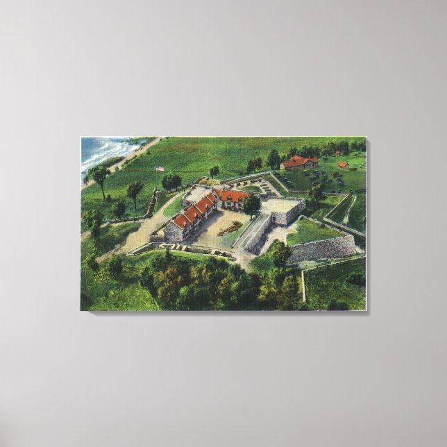 Östra Aerial View of the Fort Grounds Canvastryck (Framsida)