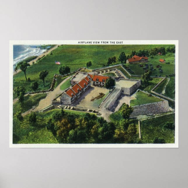 Östra Aerial View of the Fort Grounds Poster (Framsidan)