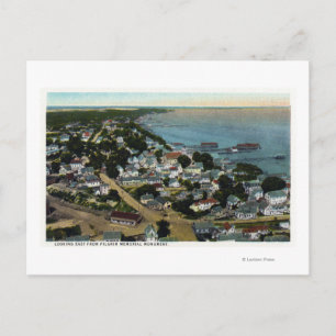 Östra Aerial View of Town from Pilgrim Vykort