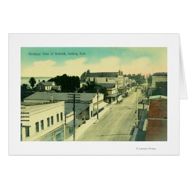 Östra Aerial ViewAntioch, CA Hälsningskort (Framsidan Horizontal)