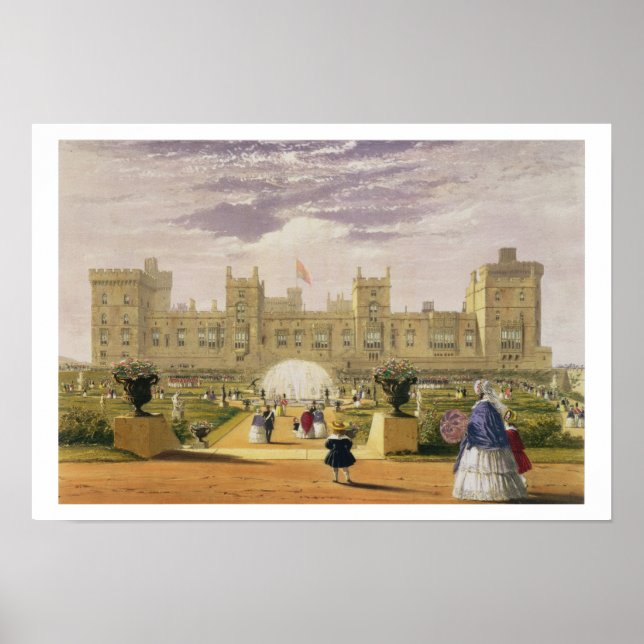 Östra av Castle and Garden, Windsor Cas Poster (Framsidan)