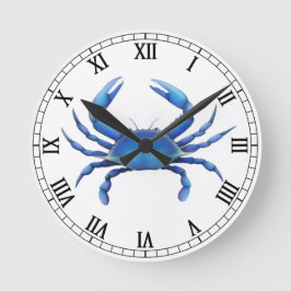 Östra Blue Crab Clock Rund Klocka