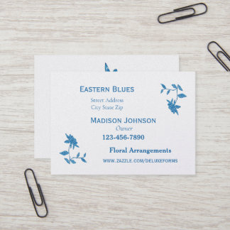 Östra Blue Pelefter Blommigt Visitkort