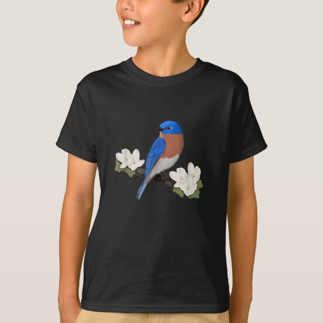 Östra Bluebird Birdlover Fågelskådare Animal T Shirt (Framsida)