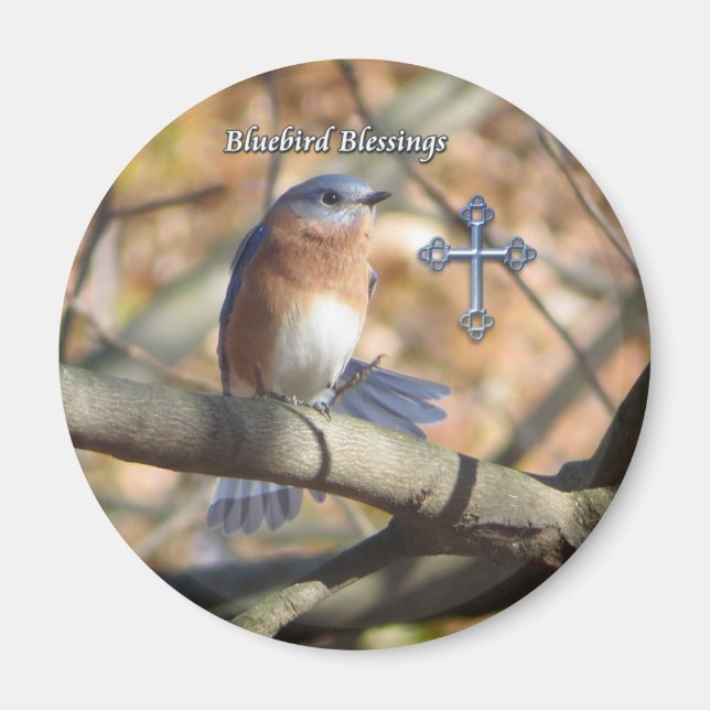 Östra Bluebird Blessings Magnet. Magnet (Framsidan)