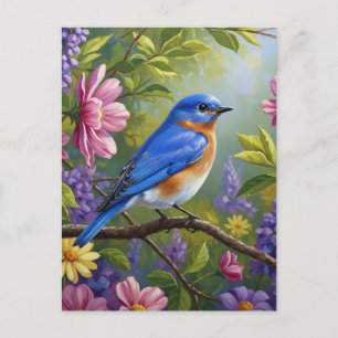 Östra Bluebird-blommor Vykort