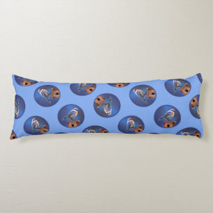 Östra Bluebird Female Painting Original Bird Art Kroppskudde