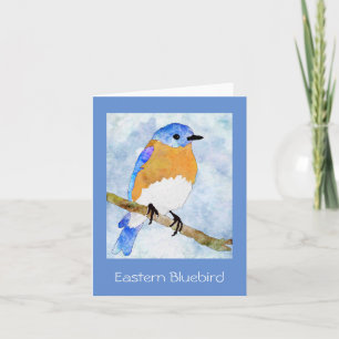 Östra Bluebird - hane - Vattencolor Notecard Kort