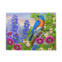 Östra Bluebird i Garden Doormat