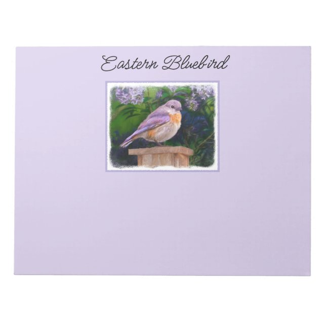 Östra Bluebird in Snö - Originalfoto Anteckningsblock (Framsida)