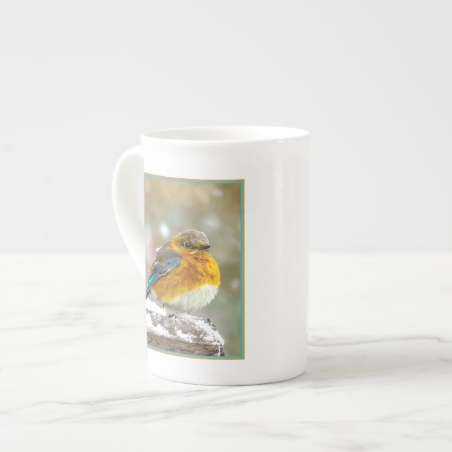 Östra Bluebird in Snö - Originalfoto Benporslin Mugg (Framsida vänster)
