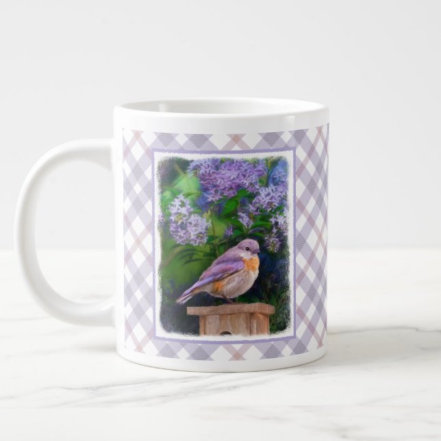Östra Bluebird in Snö - Originalfoto Jumbo Mugg (Vänster)