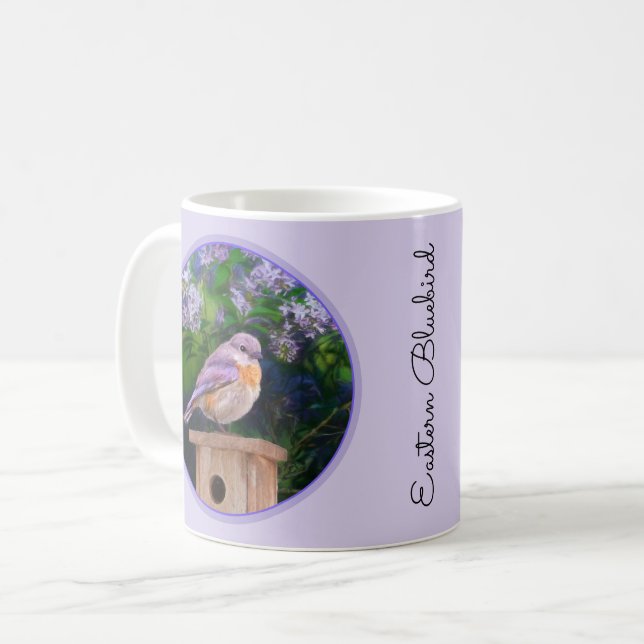Östra Bluebird in Snö - Originalfoto Kaffemugg (Framsida vänster)