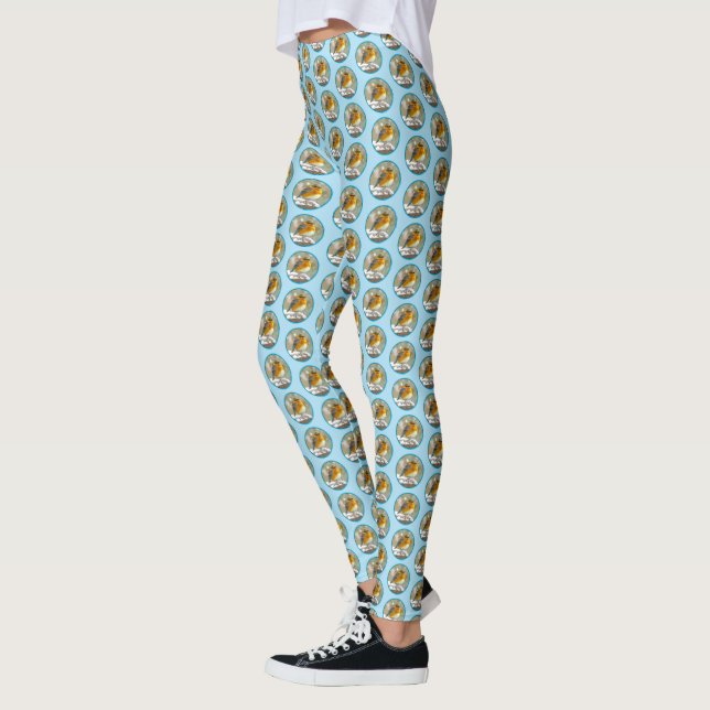 Östra Bluebird in Snö - Originalfoto Leggings (Vänster)