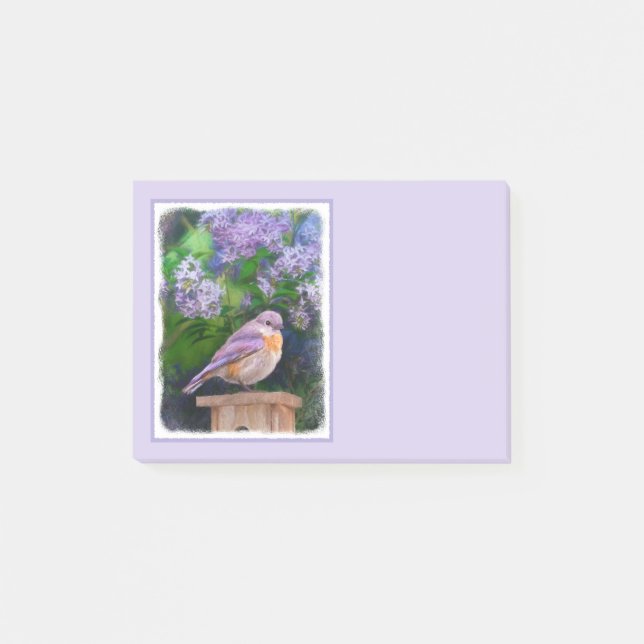 Östra Bluebird in Snö - Originalfoto Post-it Block (Framsida)