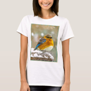 Östra Bluebird in Snö - Originalfoto T Shirt
