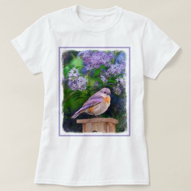 Östra Bluebird in Snö - Originalfoto T Shirt (Design framsida)