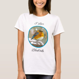 Östra Bluebird in Snö - Originalfoto T Shirt