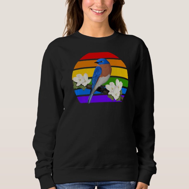 Östra Bluebird Rainbow Bird Fågelskådare Diversit T Shirt (Framsida)