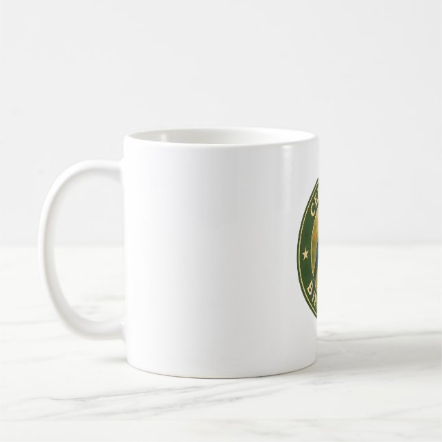 Östra Bluebird Vintage Badge Kaffemugg (Vänster)
