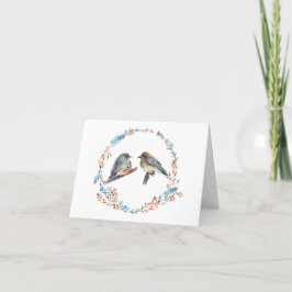 Östra Bluebirds Blommigt Utandning Tack Kort
