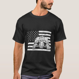 Östra Box Turtle 4:e juli USA Flagga Pa T Shirt