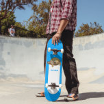 Östra Box Turtle Bright Blue-Personlig Mini Skateboard Bräda 18,5 Cm<br><div class="desc">Lägg till ditt eget namn eller meddelande om du vill skapa en personlig-gåva till din favoritskateboarder. Skateboard har ett foto av en östra box-sköldpadda mot en ljusblå mönstrad bakgrund.</div>