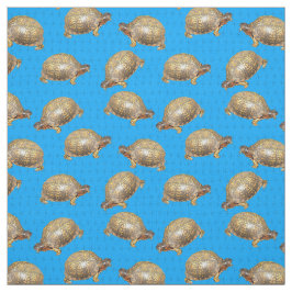 Östra Box Turtles Bright Blue Patterned Tyg
