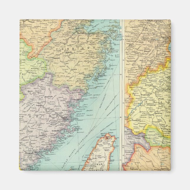 Östra China karta Magnet (Framsidan)